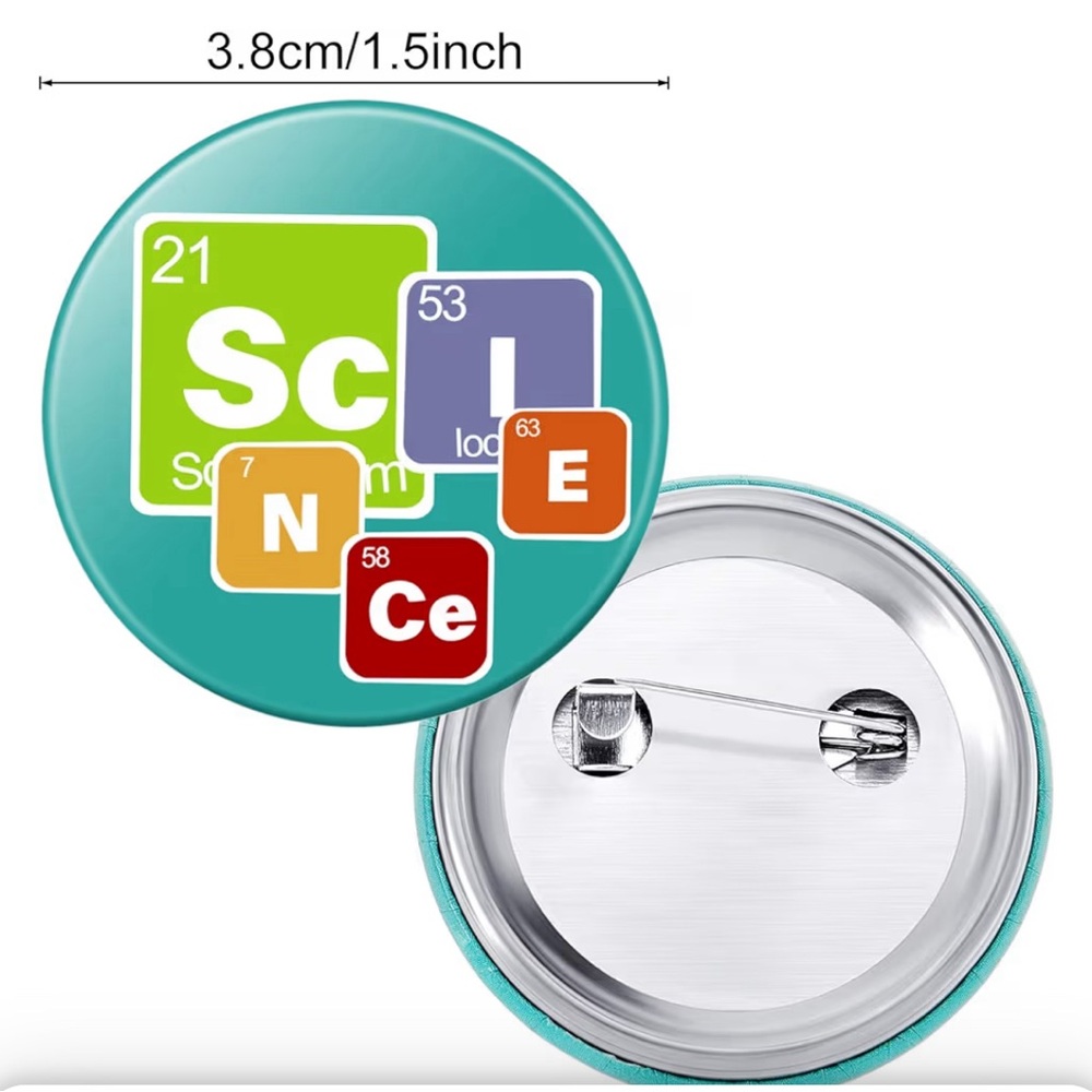 63 Science Buttons Party Favors or Class Motivational Prizes by Willbond - Picture 2 of 3